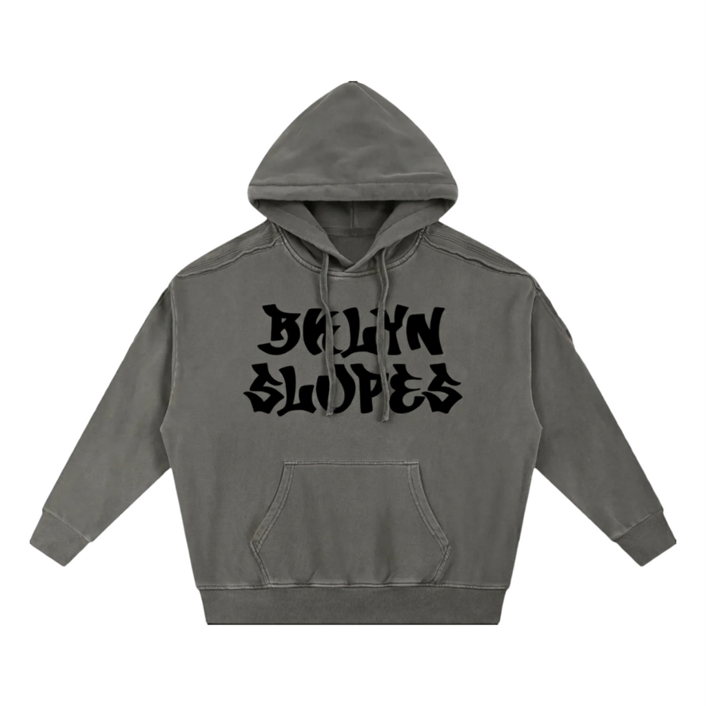 Snow Washed Tape Raw Edge Hoodie