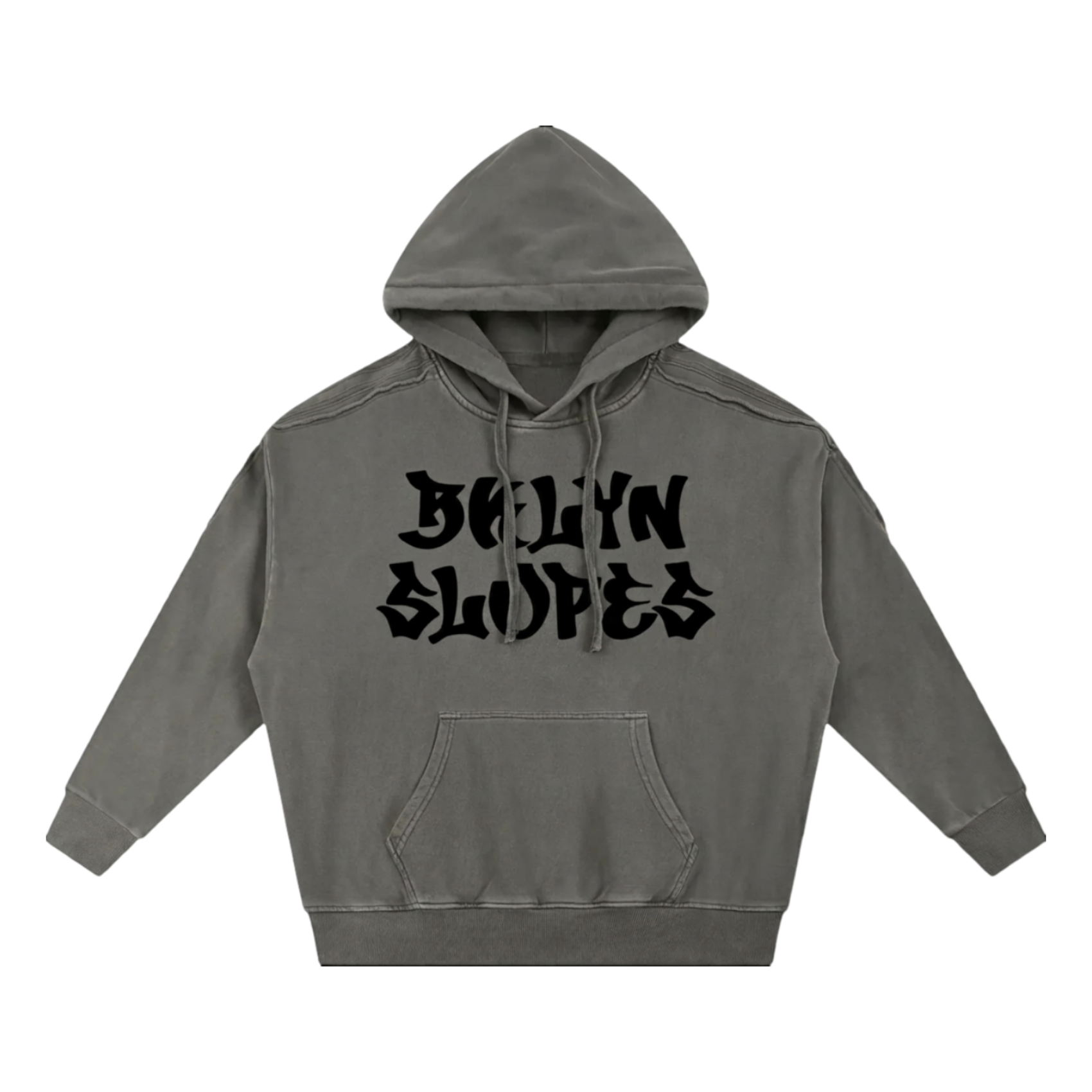 Snow Washed Tape Raw Edge Hoodie
